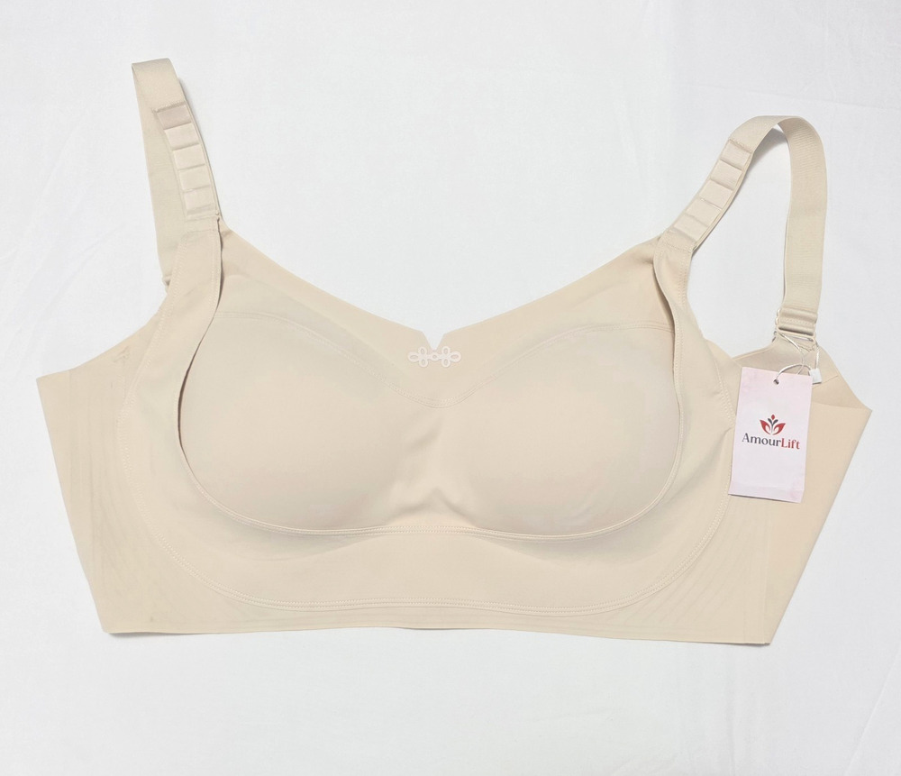 AmourLift Women's Seamless Wireless Support Bra Beige Tan Size 3XL-UP